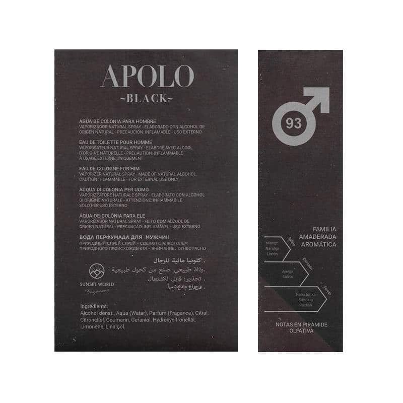 Sunset World APOLO BLACK Eau de Toilette per Uomo