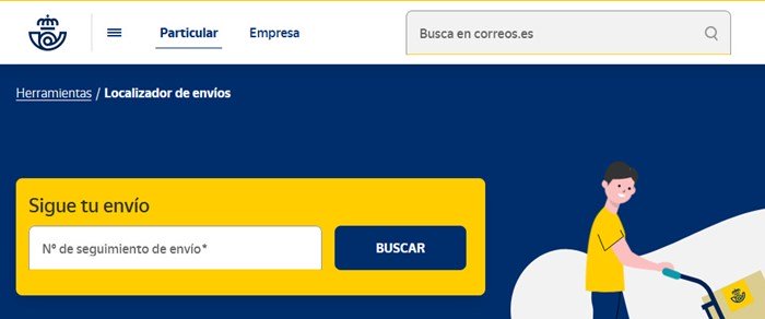 Tracking-Seite von Grupo Correos