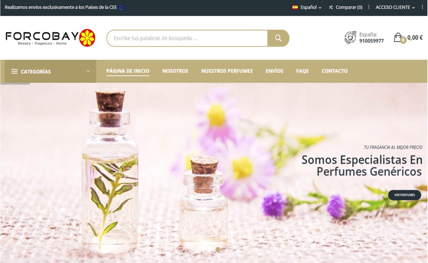 Nueva tienda en línea de perfumes genéricos y otros productos